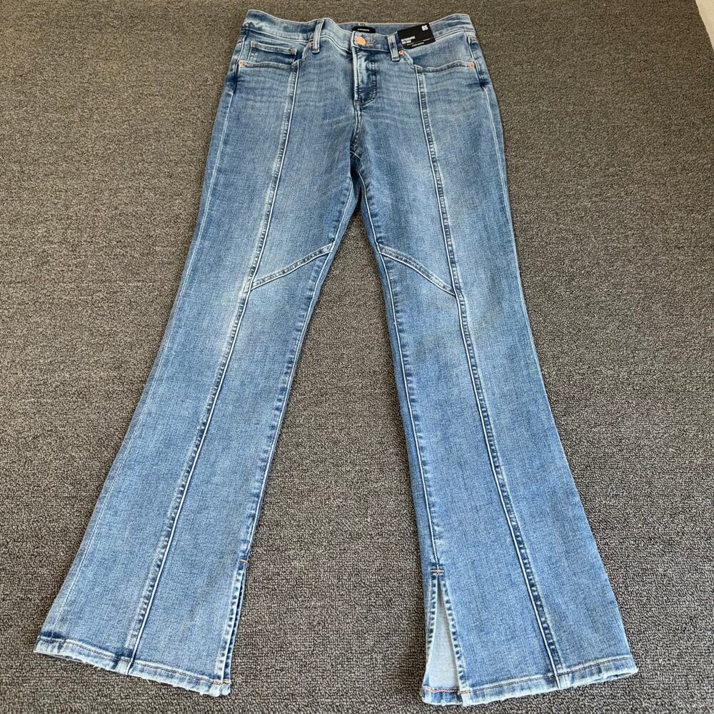 Express Skyskaper Mid-Rise Hyper Stretch‎ Flare Jeans Women's 8S Medium Wash NWT